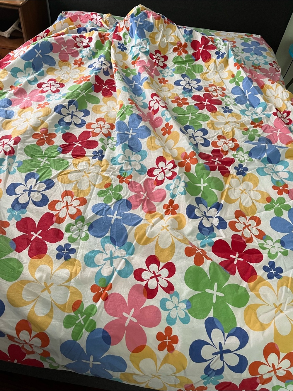 THE COMPANY STORE - cherry Colorful Floral duvet cover w/ matching fitted sheet - Picture 3 of 9